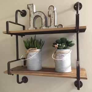 Rustic shelf wood and metal